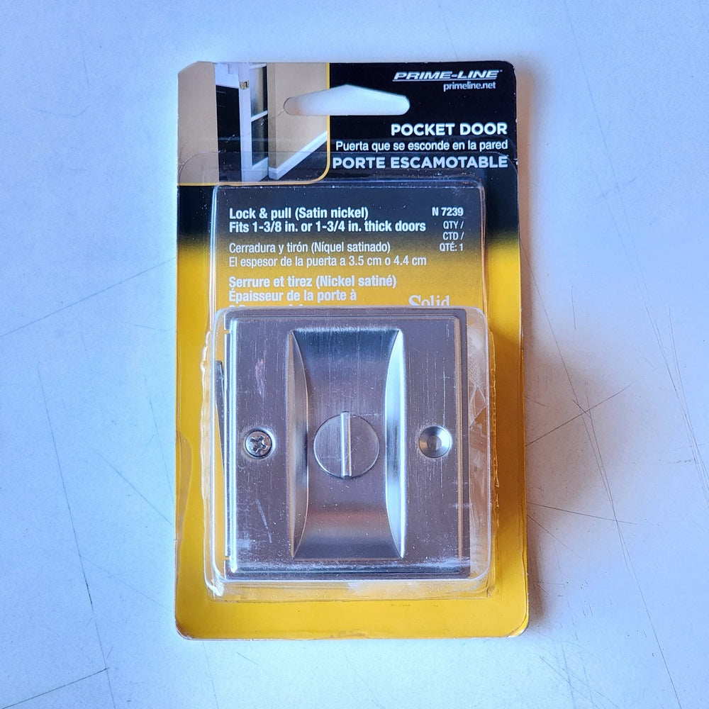 POCKET DOOR PRIVACY LATCH SAT NICKEL (N 7239) POCKET DOOR PRIVACY LATCH SAT NICKEL (N 7239)